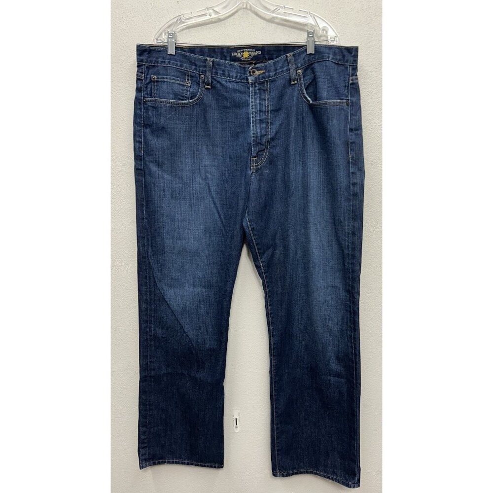 Lucky Brand Jeans Men 38x30 Blue 181 Relaxed Straight Mid Rise Medium Wash Denim